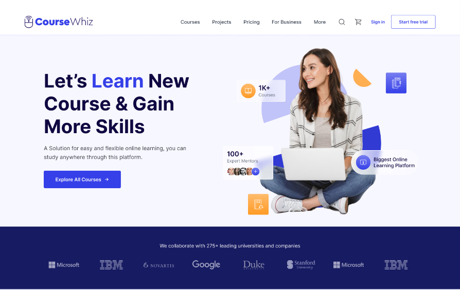 Course Whiz Figma UI