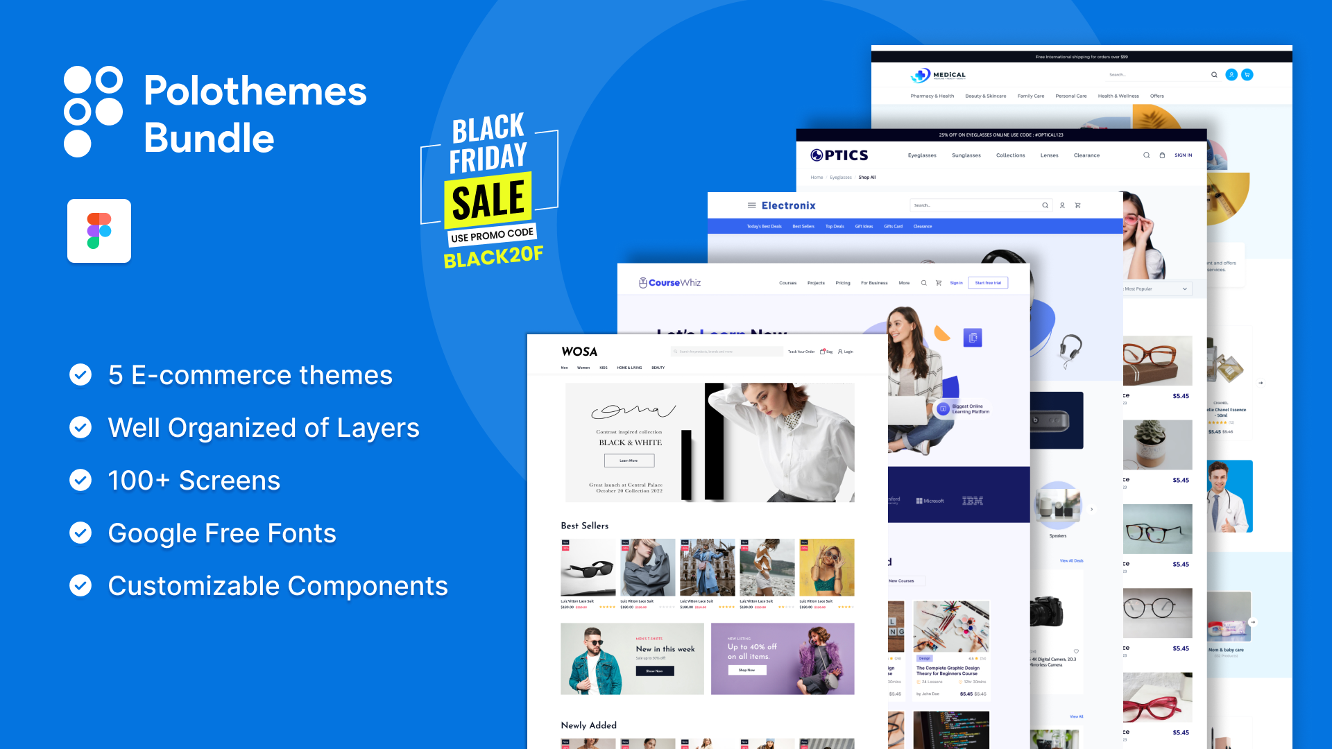 E-Commerce Figma Bundle (5 in 1) theme — screen 1 screenshot