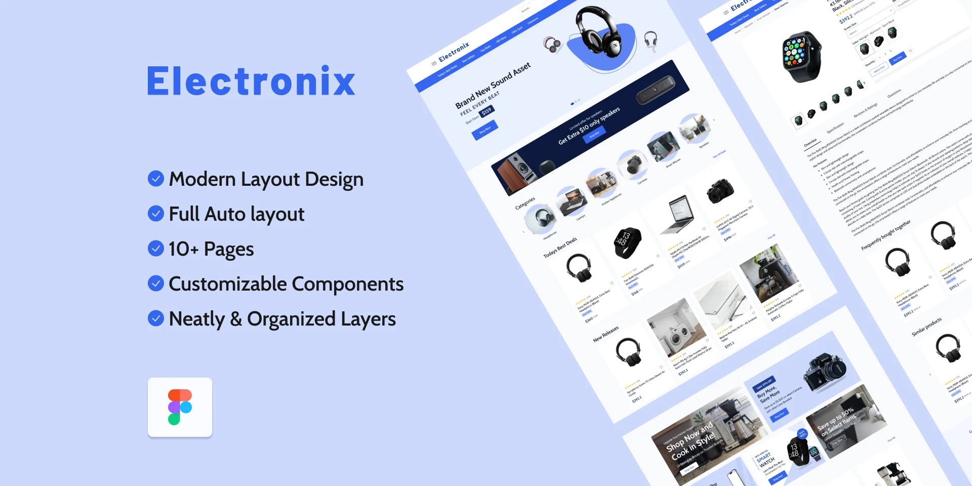 Electronix Figma UI theme — screen 1 screenshot