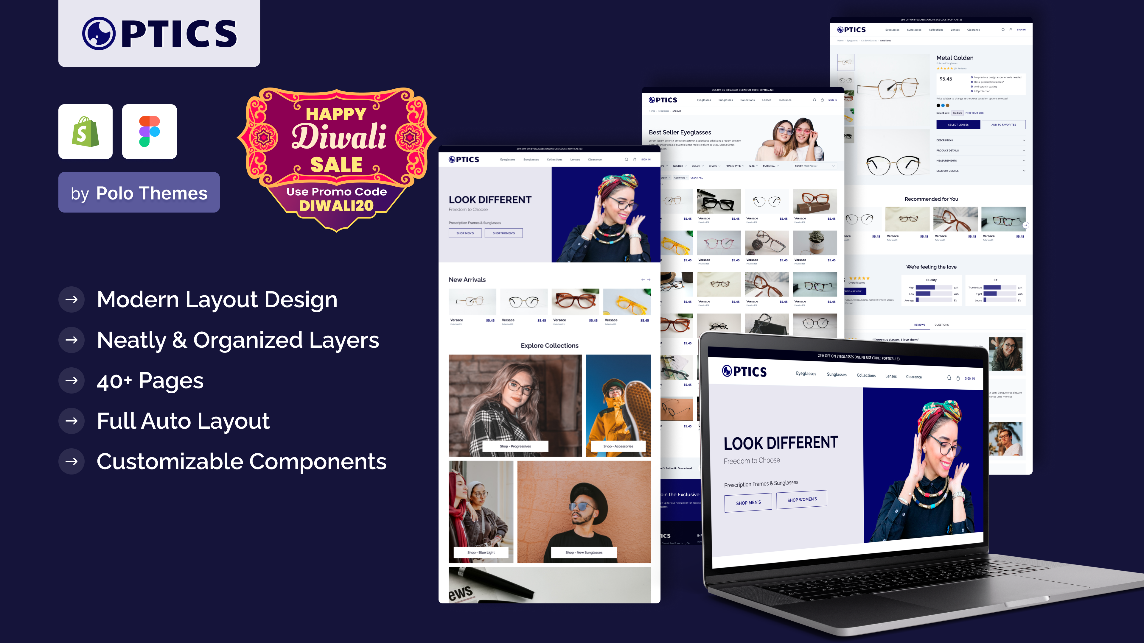 Optics E-Commerce Bundle (Shopify + Figma)